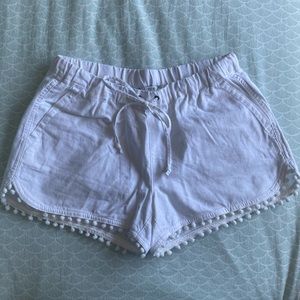 J.CREW white pom-pom shorts